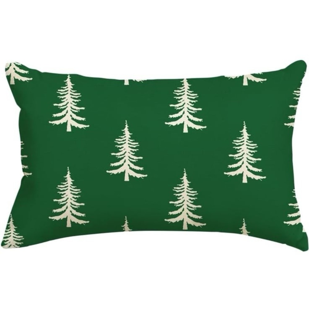 New RABUSOFA Christmas Decorations Pillow Covers 12x20 Inch Green Lumbar Christm